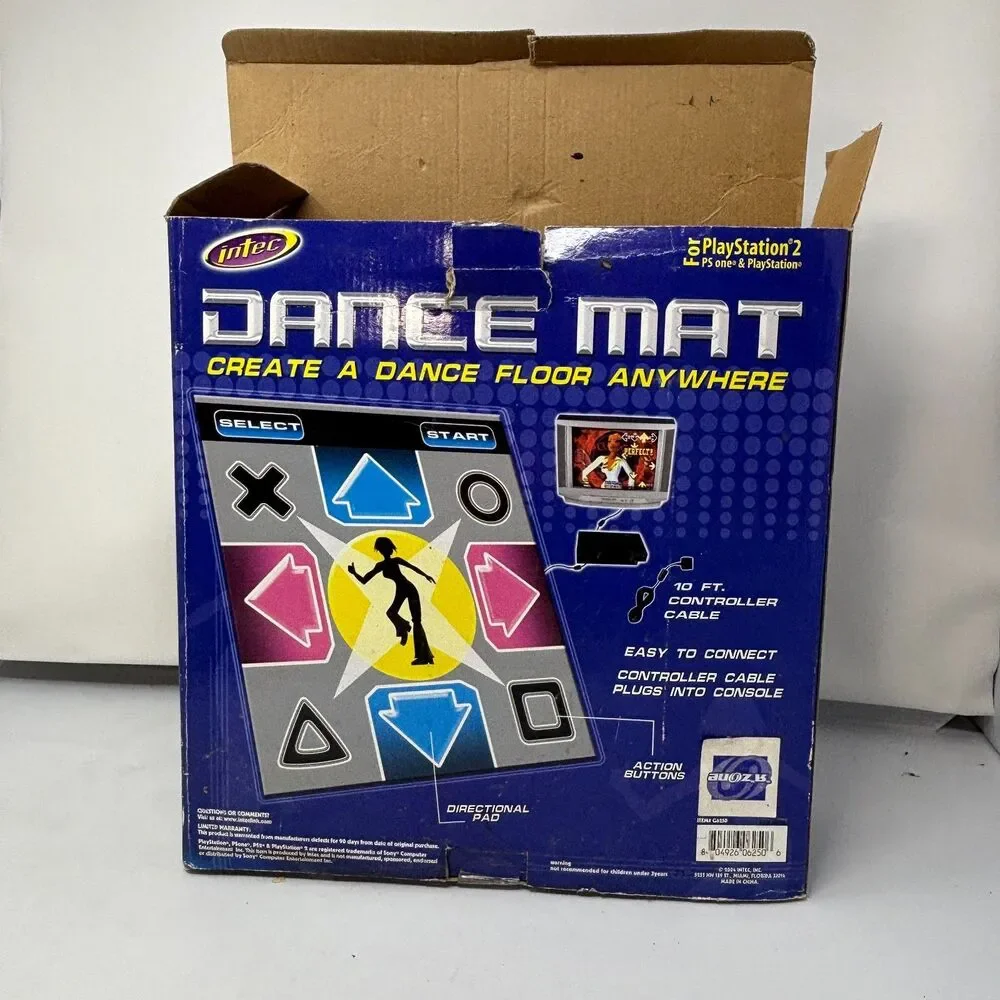 2005 Intec PlayStation 1 And PlayStation 2 DDR Dance Mat Open Box